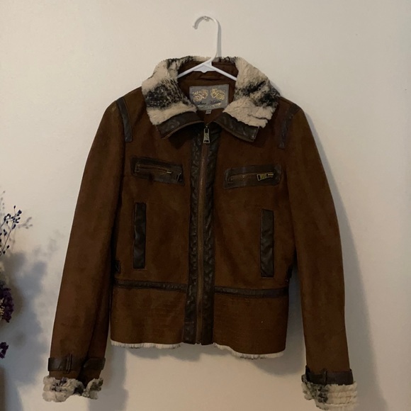 Steve Madden Fully Lined Fur & Suede Jacket. - Picture 1 of 5